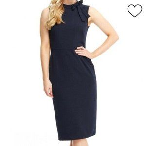 NWT Maggy London Black Sheath Dress with Neck Bow